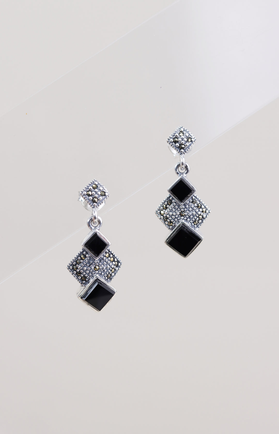 Intrusive Marcasite 925 Sterling Silver Earrings