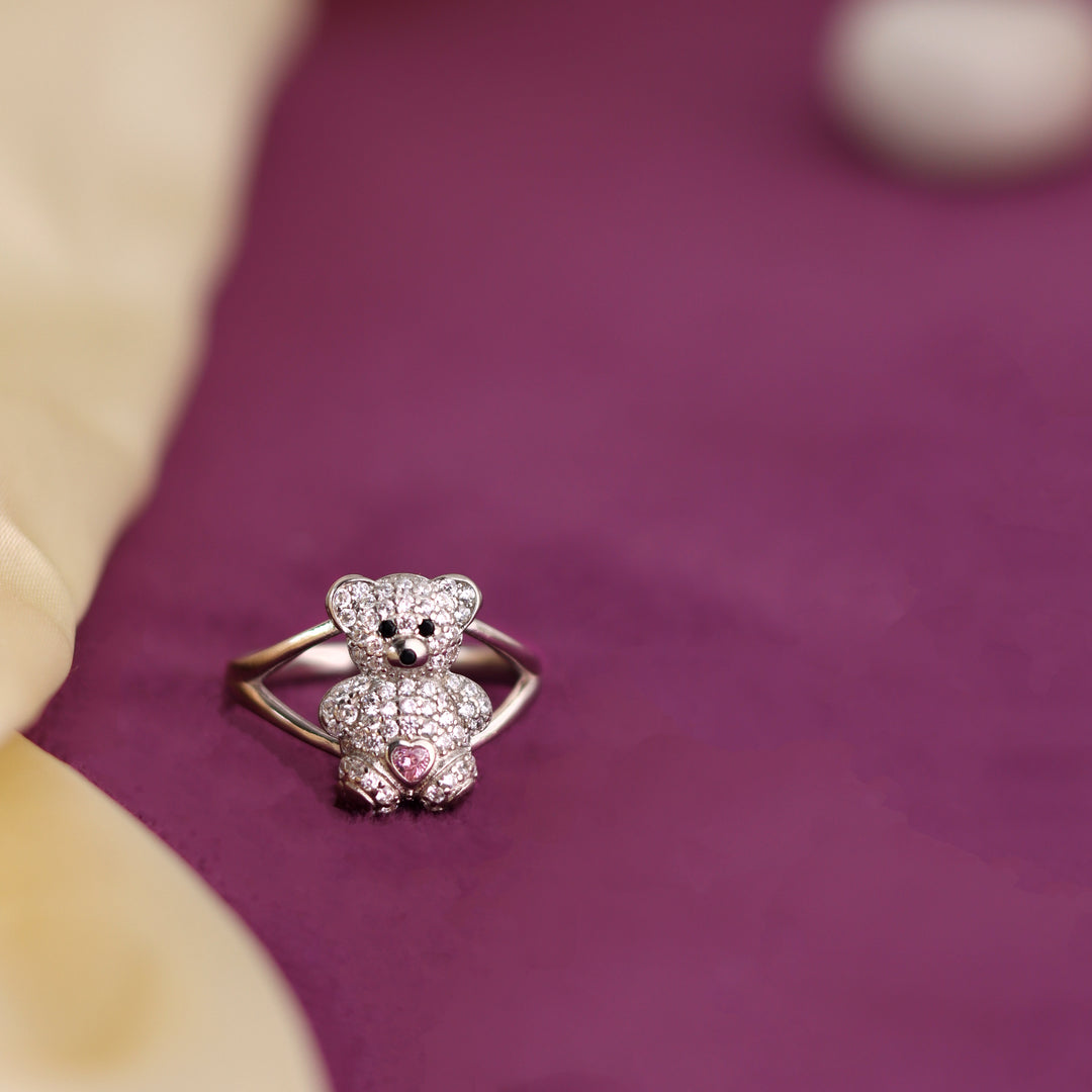 Teddy Bear 925 Sterling Silver Ring