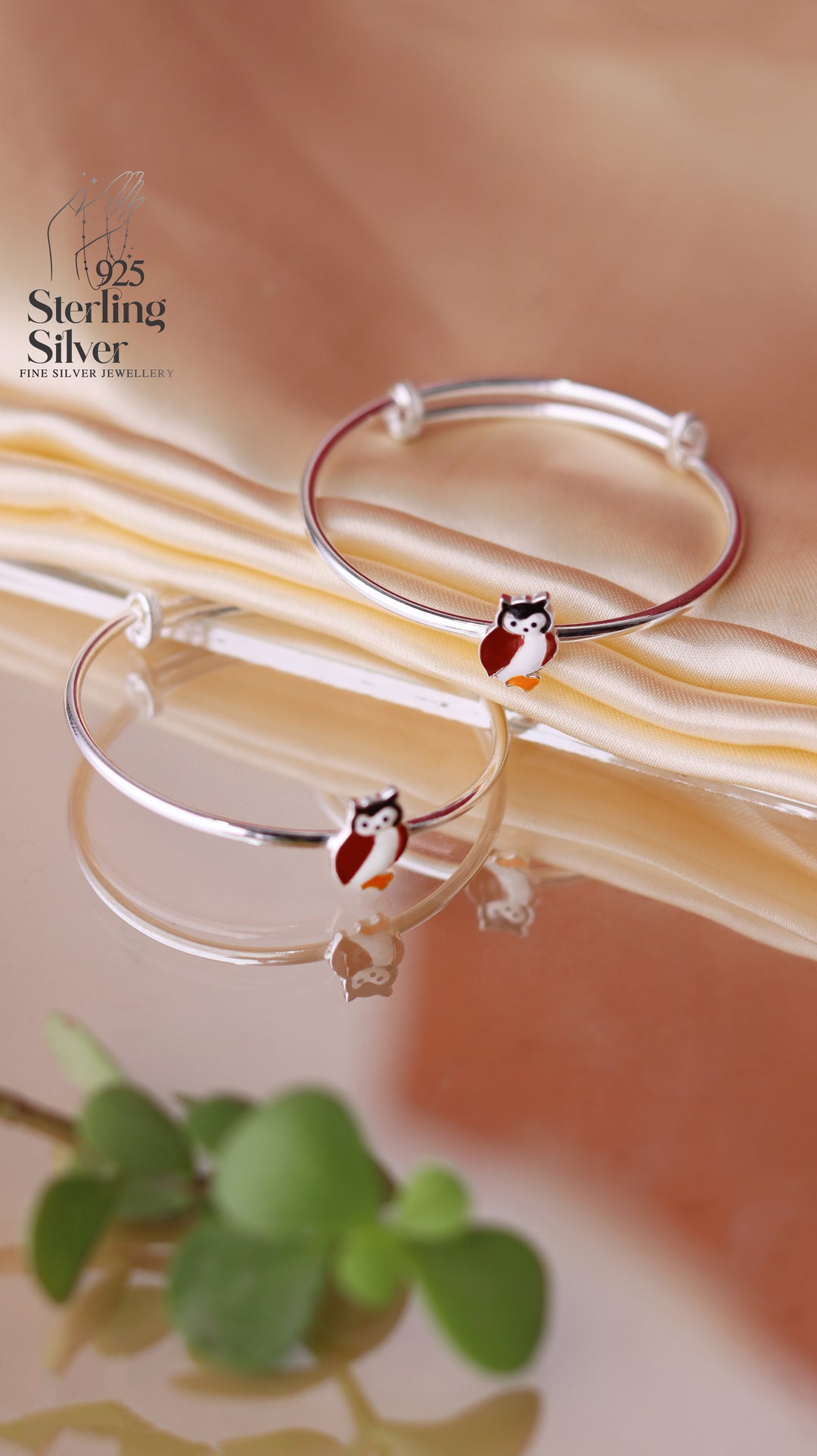 Mystic Owl 925 Sterling Silver Kada for Kids