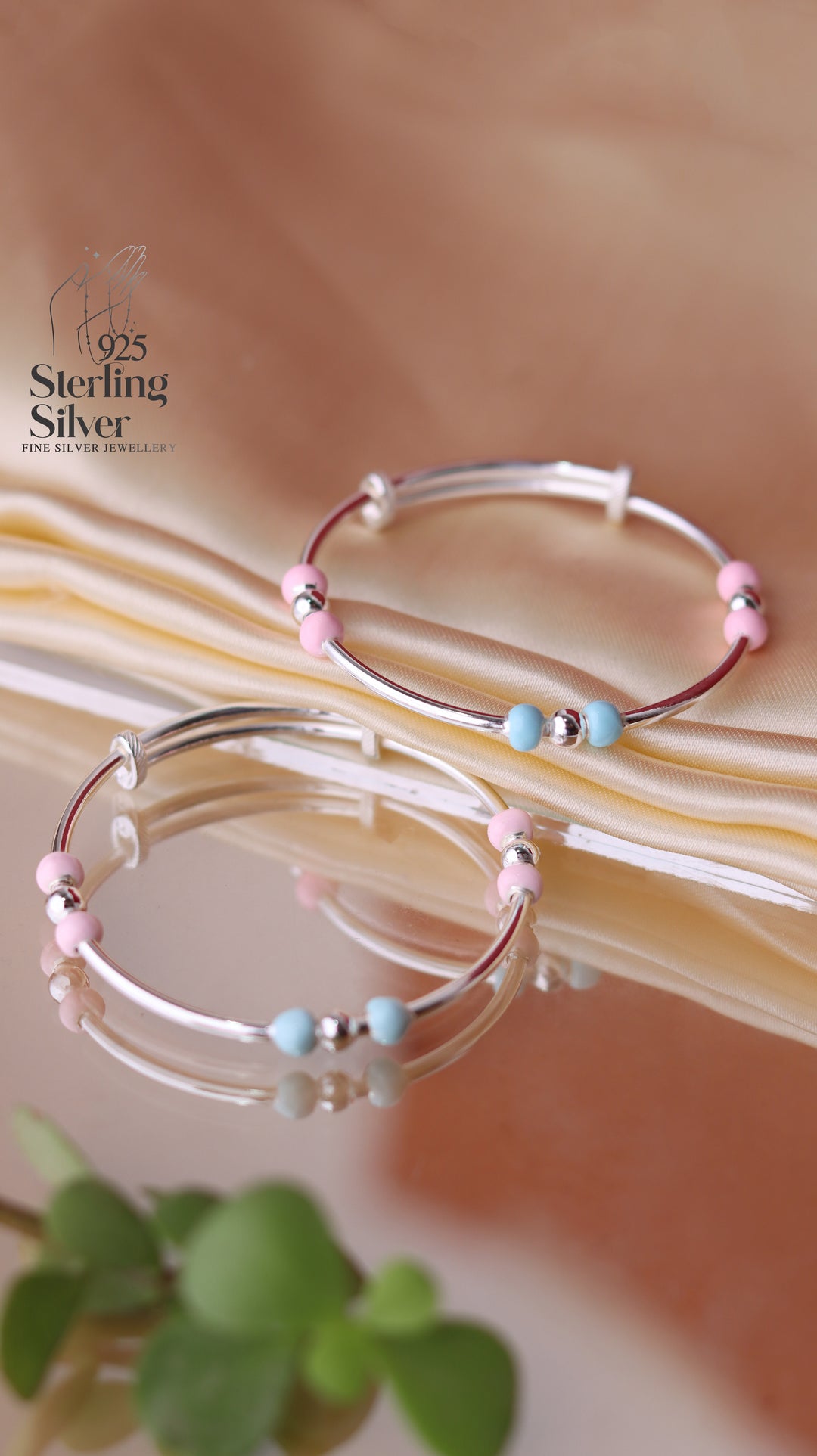 Beads 925 Sterling Silver Kada for Kids