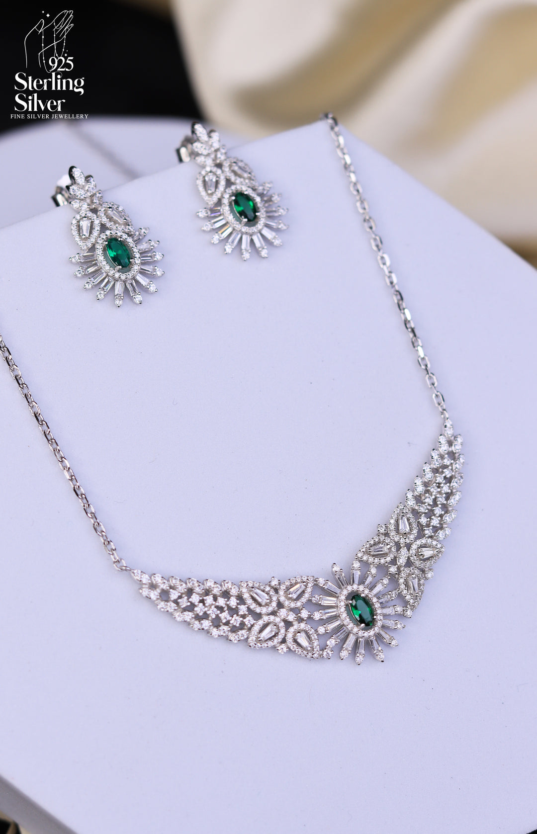 Drip 925 Sterling Silver Necklace Set