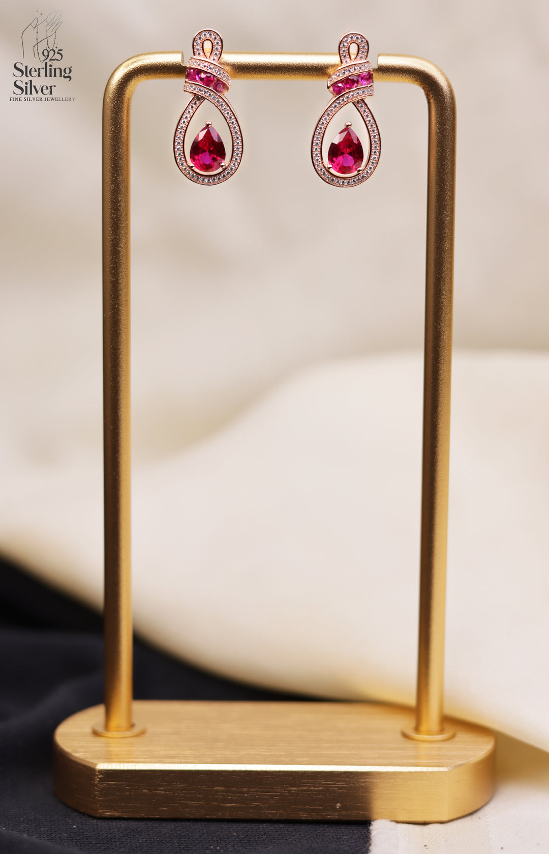 Ruby 925 Sterling Silver Earrings
