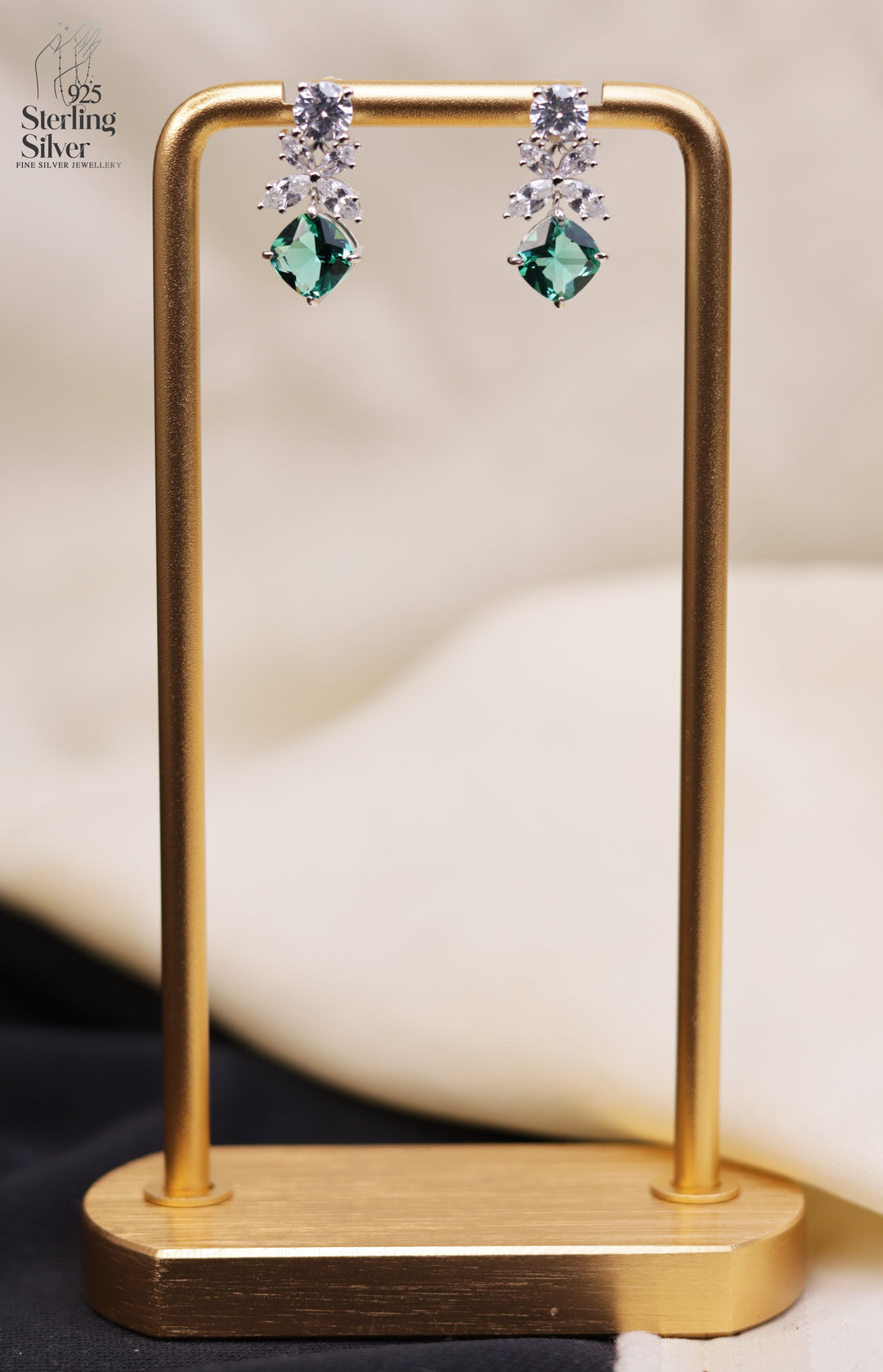 Emerald 925 Sterling Silver Earrings