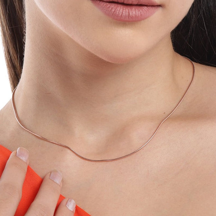 Serpentine Elegance Rose Gold-Plated 925 Sterling Silver Snake Chain