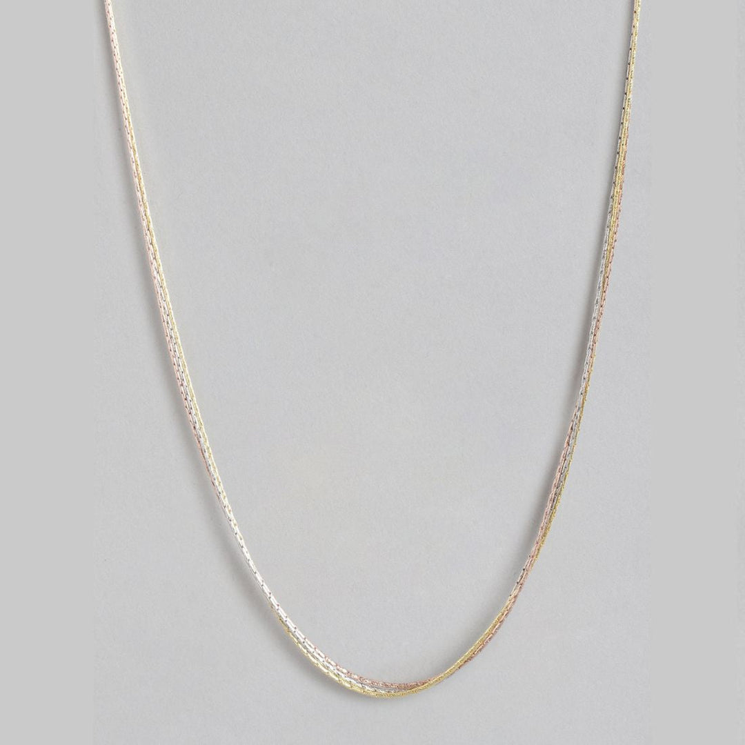 Versatile Triad Adjustable Triple Tone 925 Sterling Silver Chain
