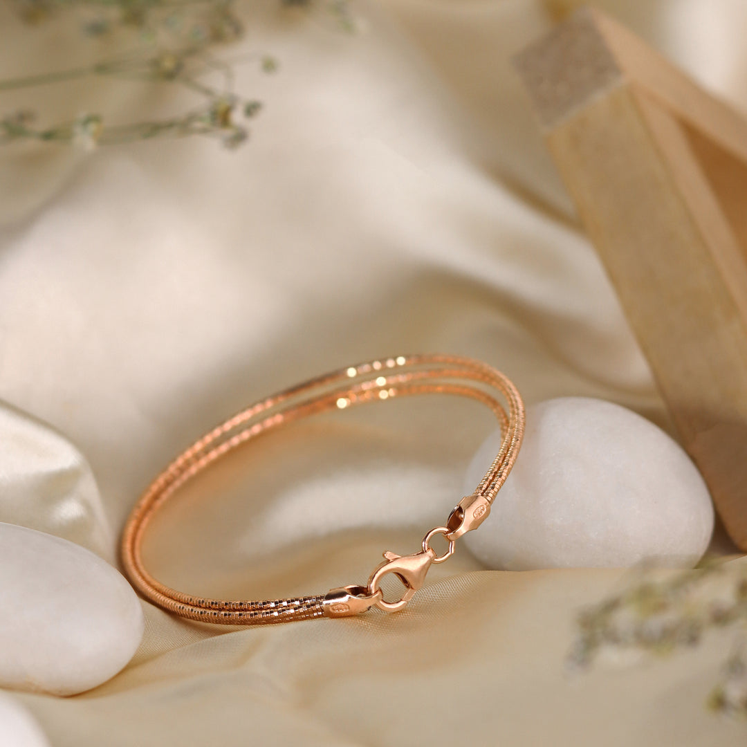Eternal Harmony Layered Chain 925 Sterling Silver Bracelet
