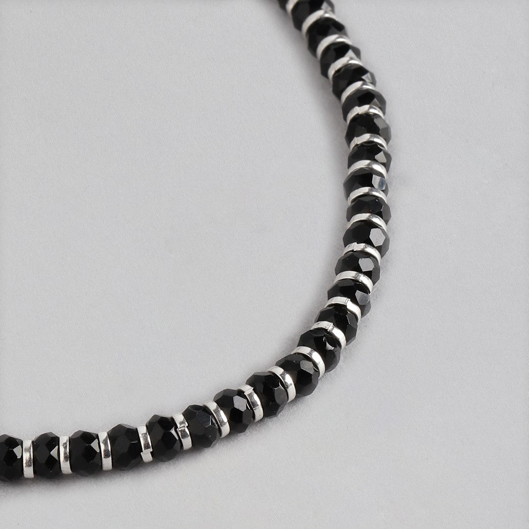 Black Beads 925 Sterling Silver Nazariya Bracelet