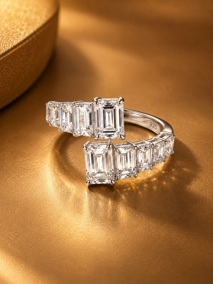 Swap Emerald Diamond 925 Sterling Silver Ring