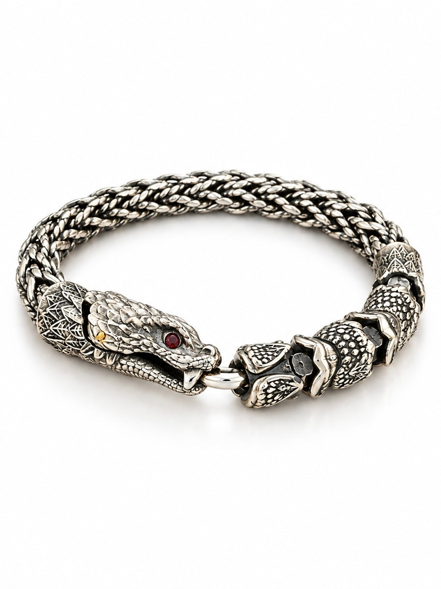 Wild Snake 925 Sterling Silver Bracelet
