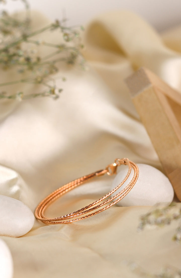 Eternal Harmony Layered Chain 925 Sterling Silver Bracelet