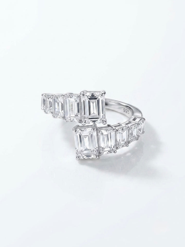 Swap Emerald Diamond 925 Sterling Silver Ring