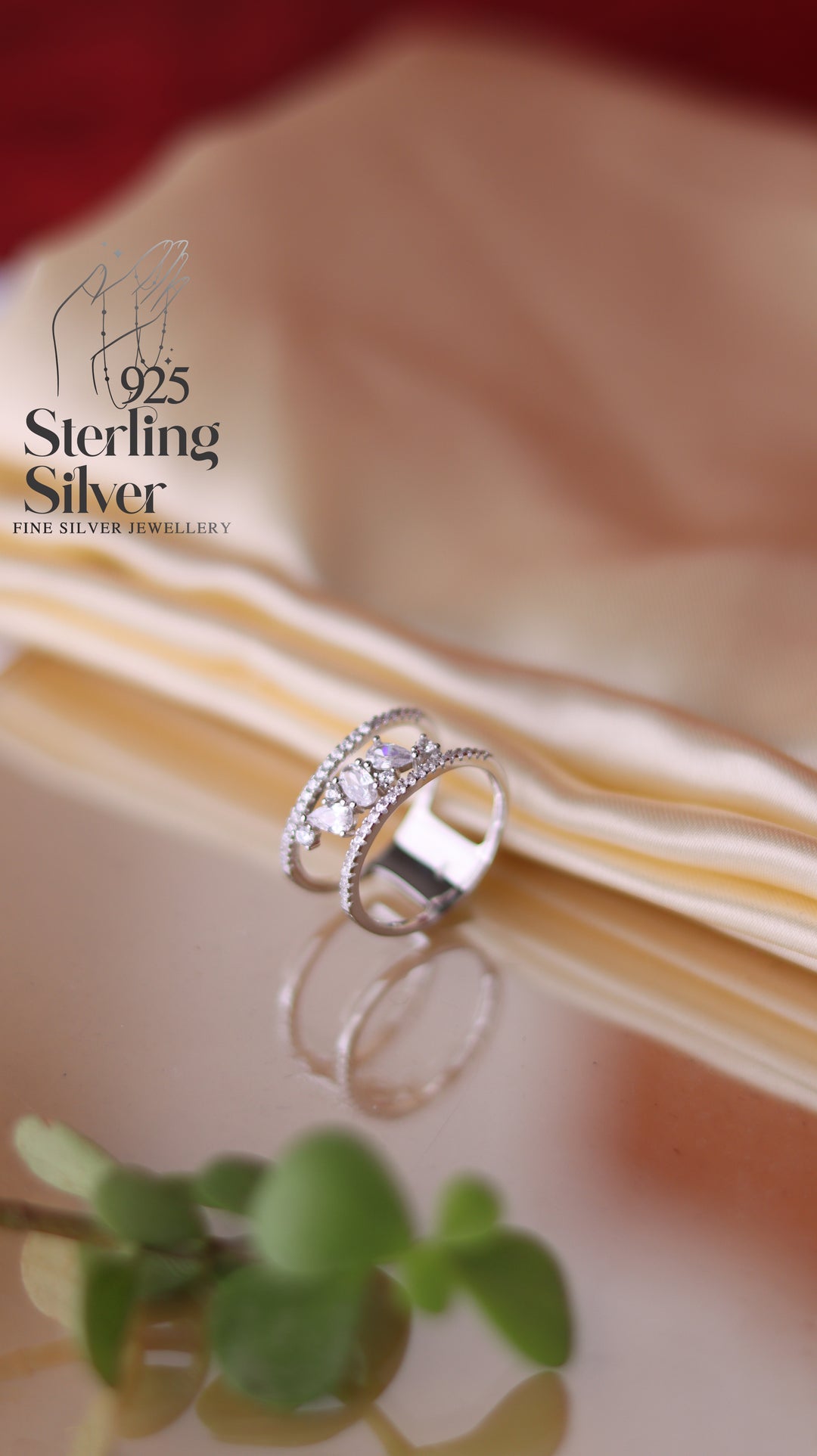 Dual Band Style 925 Sterling Silver Women Ring