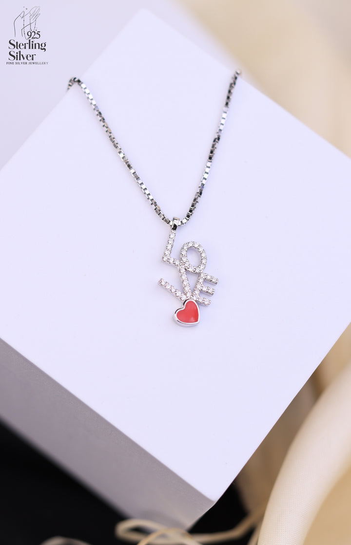 Love 925 Sterling Silver Chain Pendant