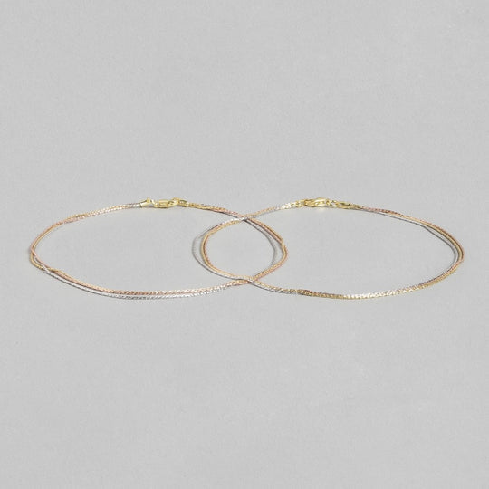 Eternal Layered Dual Tone 925 Sterling Silver Anklet