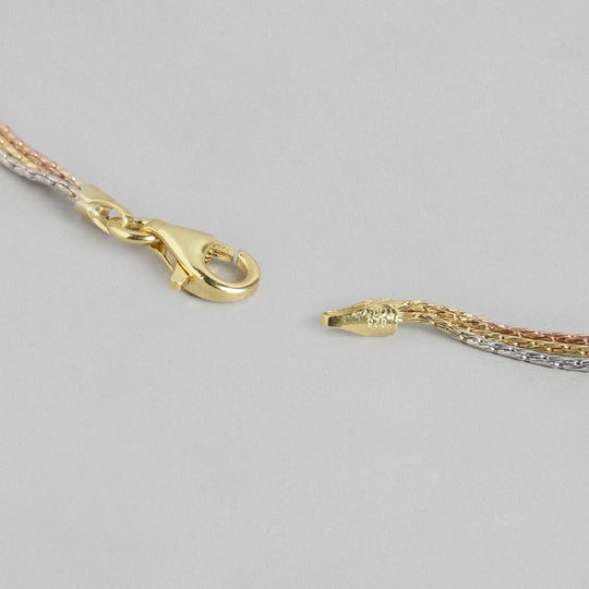 Eternal Layered Dual Tone 925 Sterling Silver Anklet