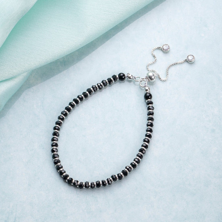 Black Beads 925 Sterling Silver Nazariya Bracelet