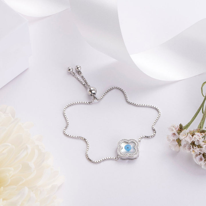 Evil Eye Adjustable 925 Sterling Silver Bracelet