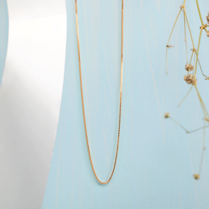 Rose Gold Box 925 Sterling Silver Chain