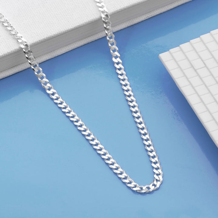Rhodium 925 Sterling Silver Linkage Chain