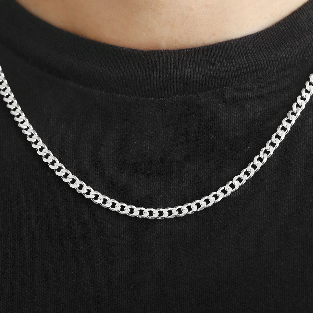 Rhodium 925 Sterling Silver Linkage Chain
