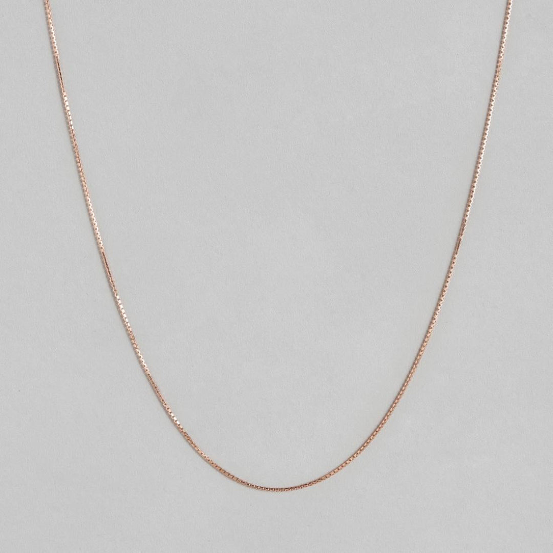 Rose Gold Box 925 Sterling Silver Chain