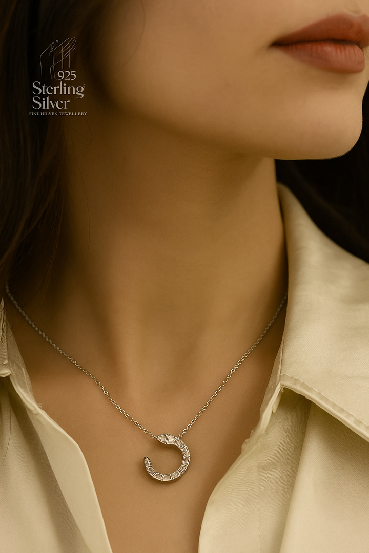 Serpentine 925 Sterling Silver Round Necklace