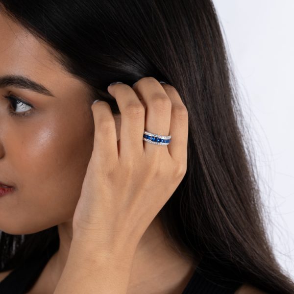 Indigo 925 Sterling Silver Band Ring