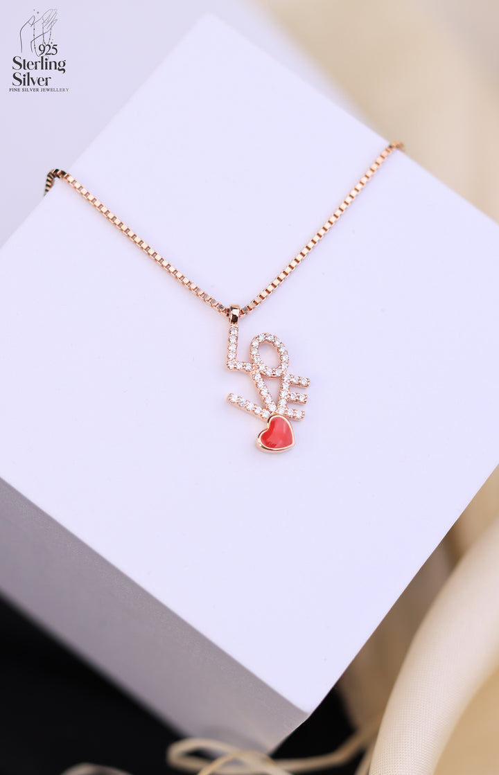 Love 925 Sterling Silver Chain Pendant