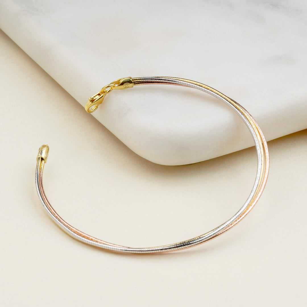 Harmony Triple-Tone Layered 925 Sterling Silver Bracelet