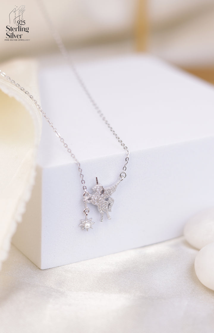 Mystical Unicorn 925 Sterling Silver Chain Pendant