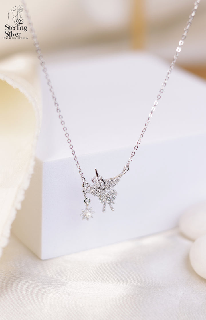 Mystical Unicorn 925 Sterling Silver Chain Pendant