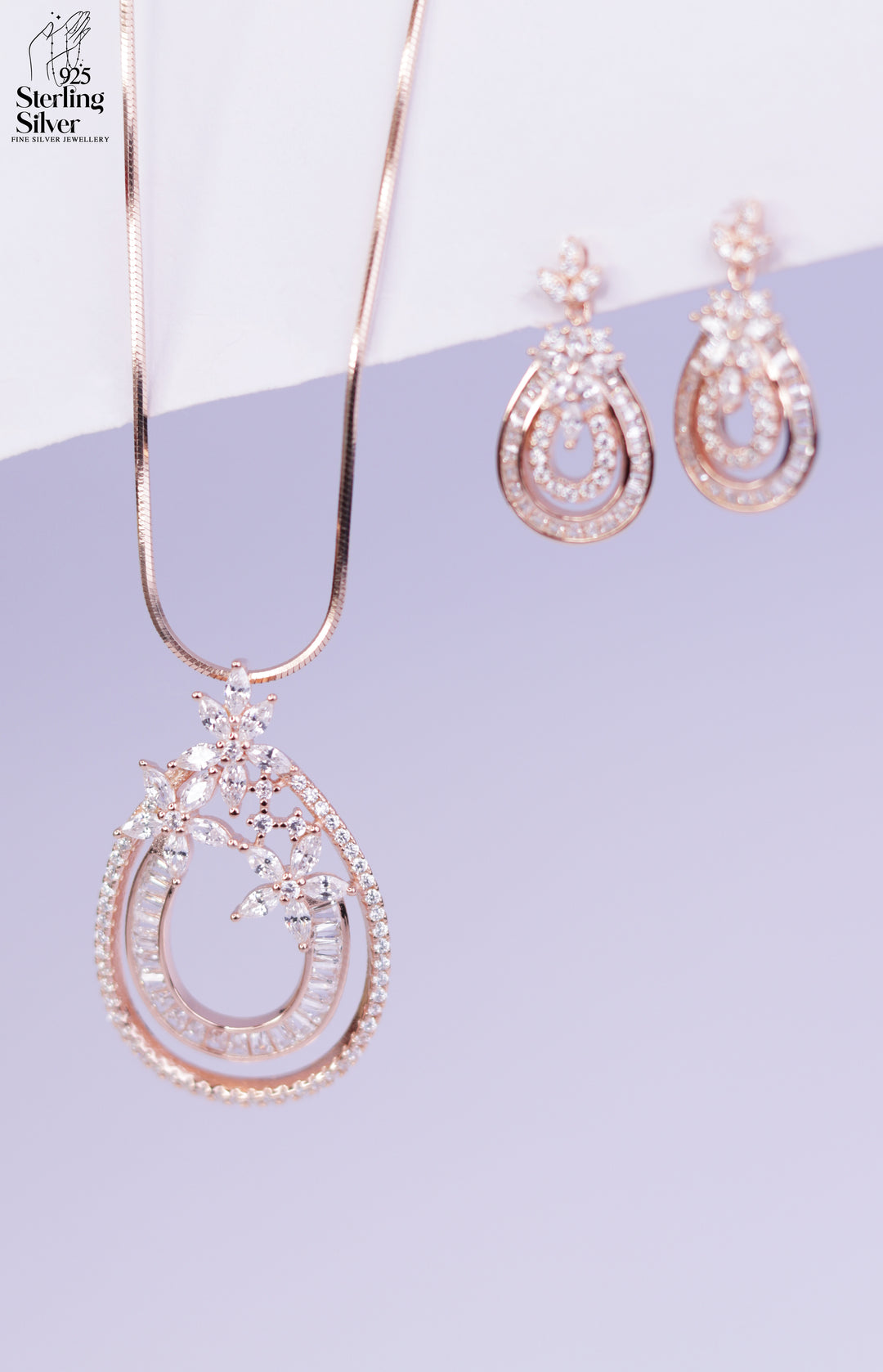 Glamour 925 Sterling Silver Pendant Set