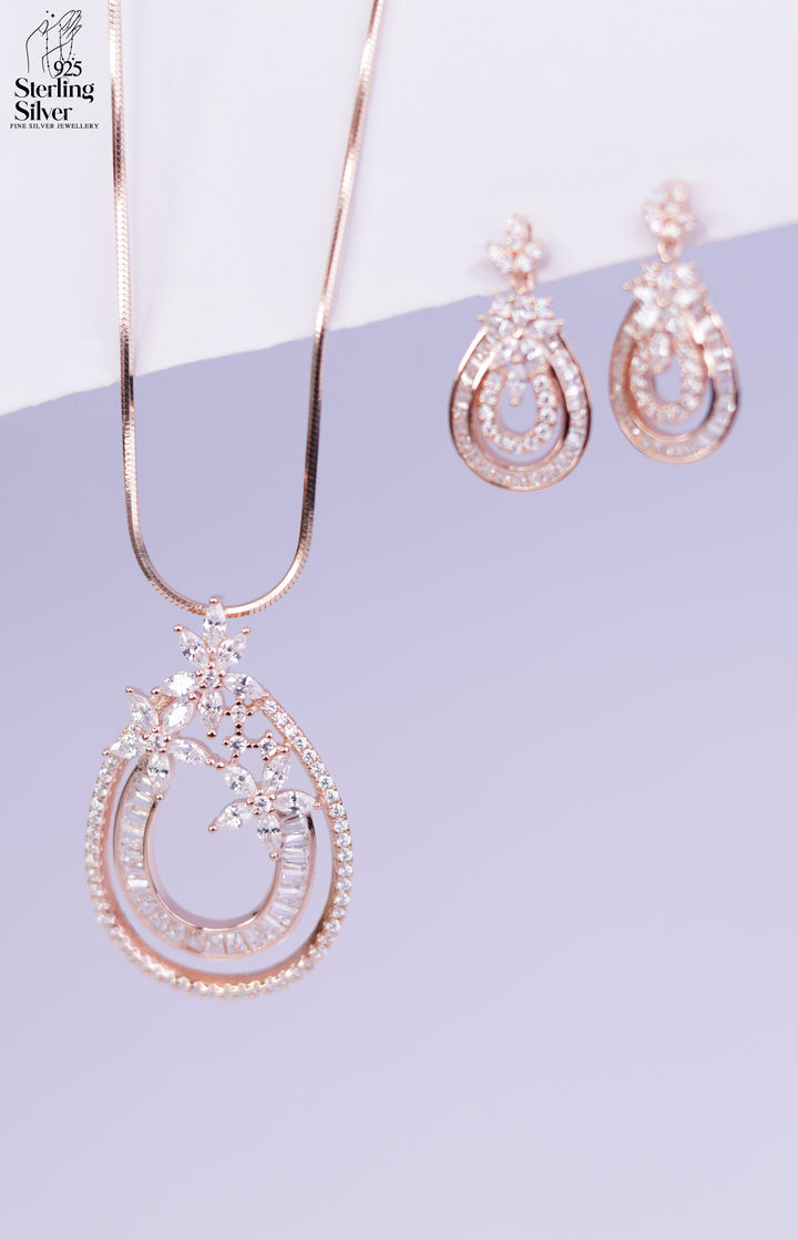 Glamour 925 Sterling Silver Pendant Set