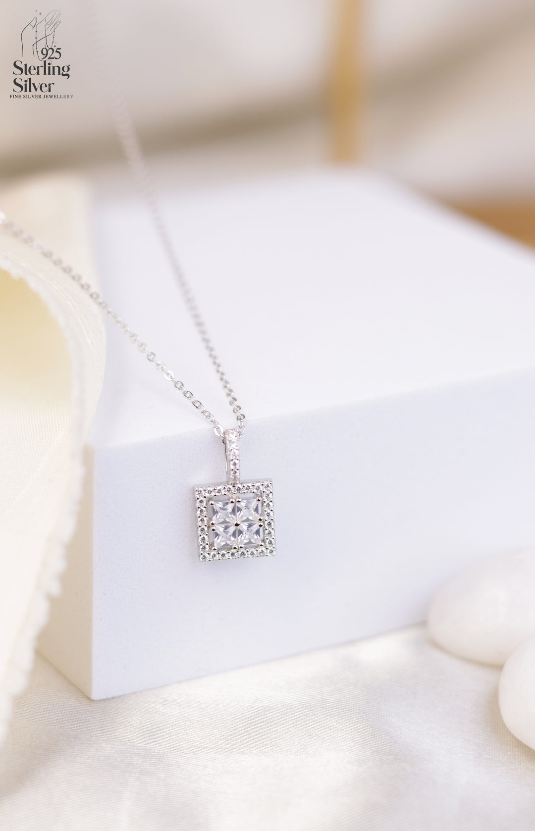 Radiant 925 Sterling Silver Chain Pendant
