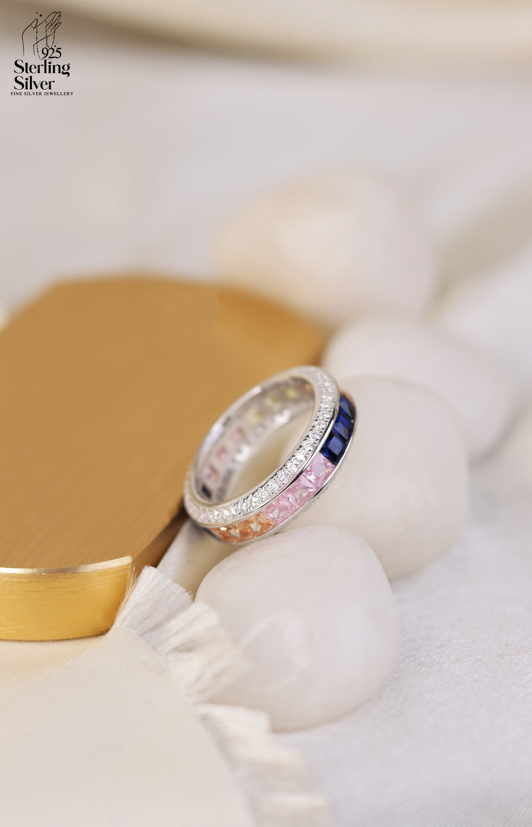 Rainbow 925 Sterling Silver Band Ring