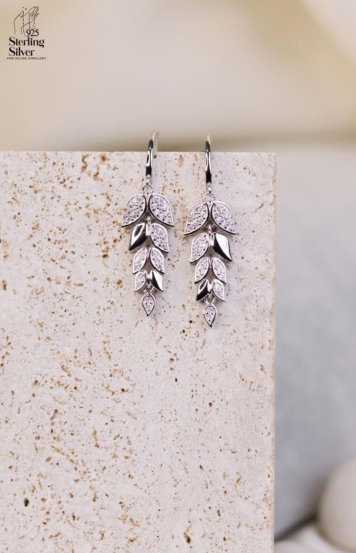 Leafy 925 Sterling Silver Earrings