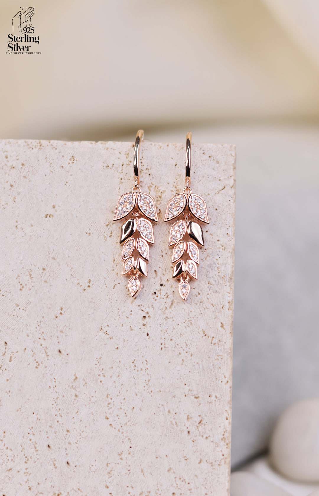 Leafy 925 Sterling Silver Earrings