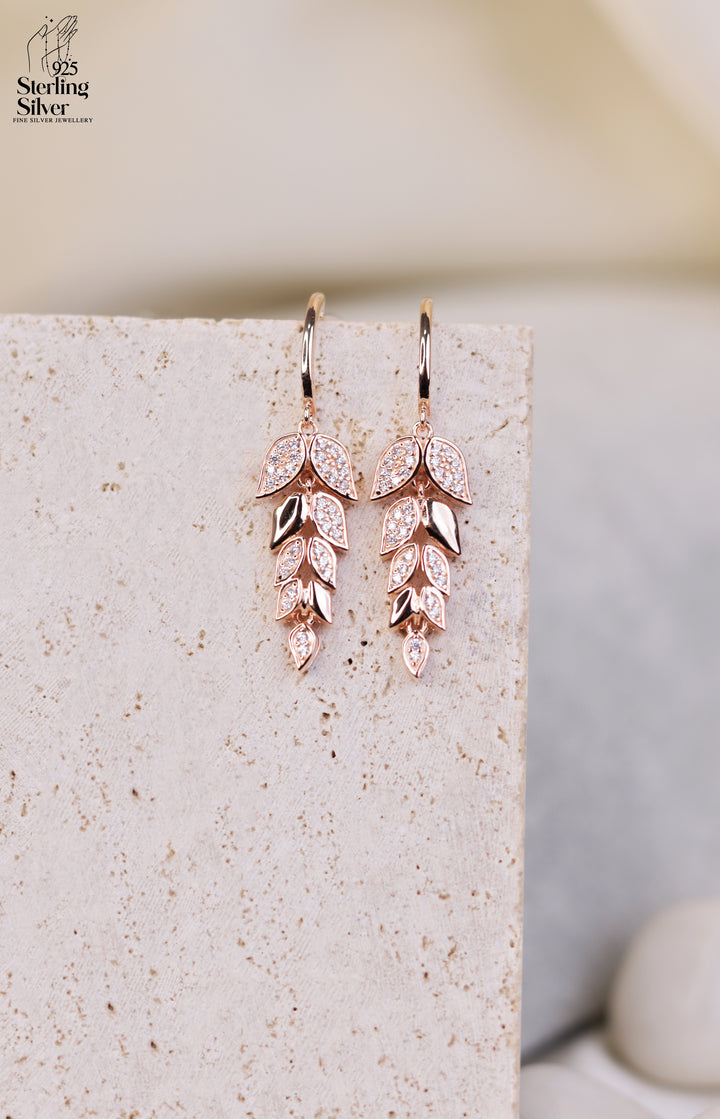 Leafy 925 Sterling Silver Earrings