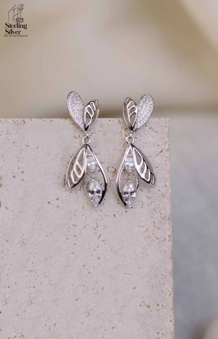 Ruffle 925 Sterling Silver Earrings
