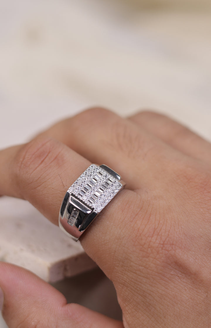 Cz Men 925 Sterling Silver Ring