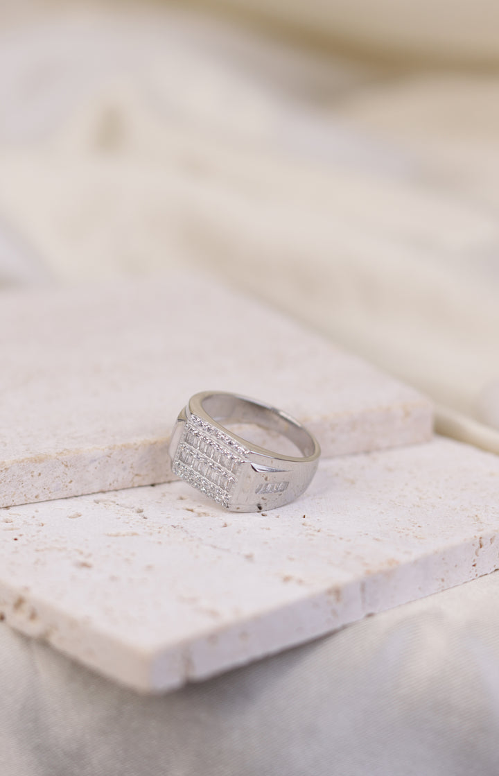 Cz Men 925 Sterling Silver Ring