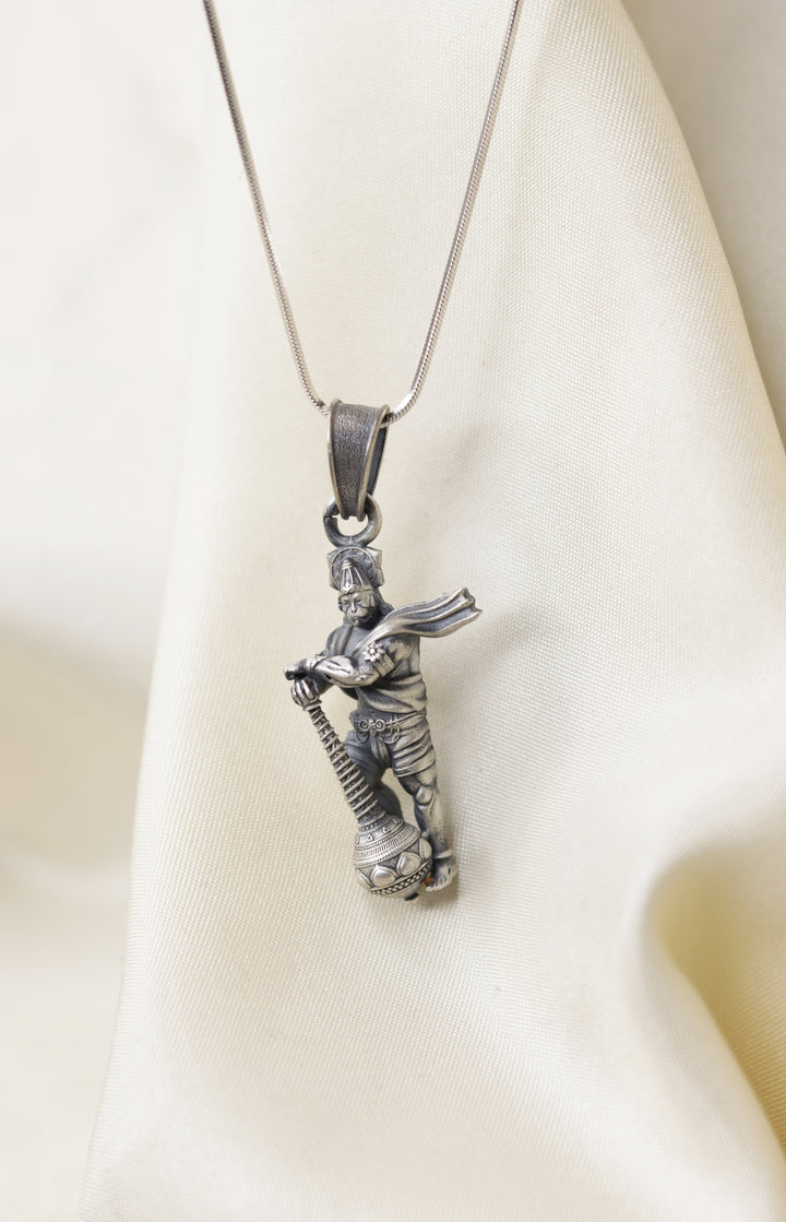 Mystic Lord Hanuman 925 Sterling Silver Chain Pendant