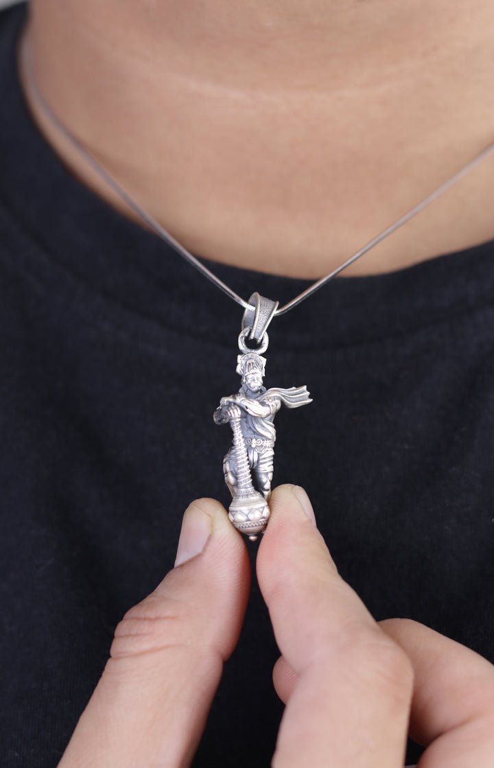Mystic Lord Hanuman 925 Sterling Silver Chain Pendant