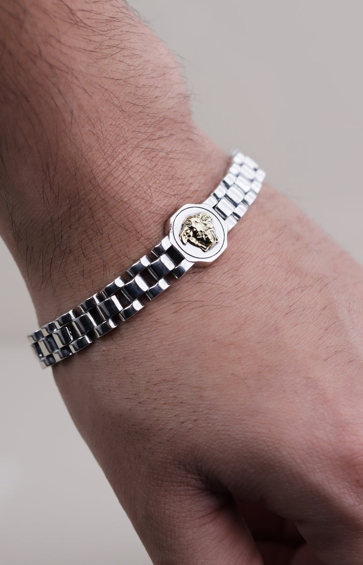 Versace Medusa 925 Sterling Silver Strap Bracelet