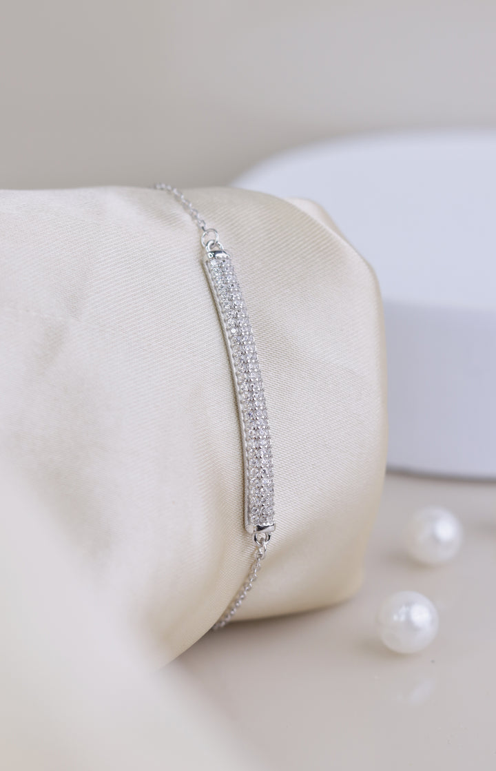 Cz Studded 925 Sterling Silver Bracelet