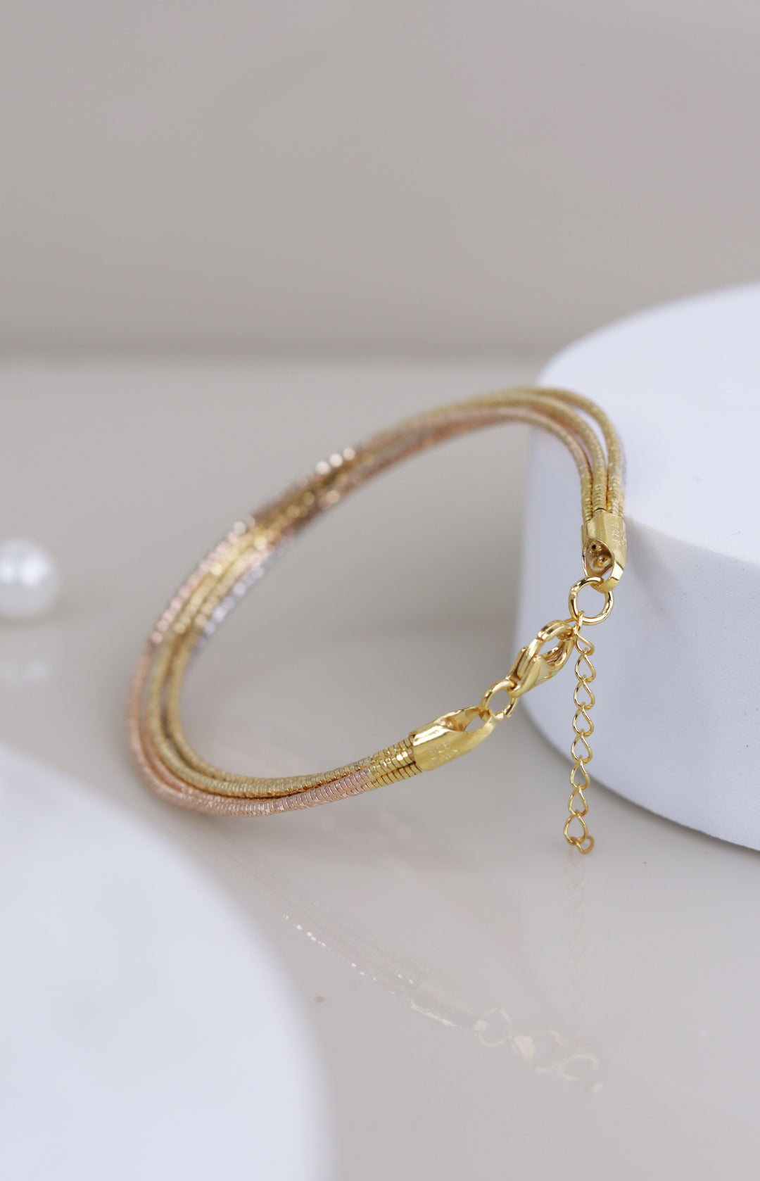 Harmony Triple-Tone 5 Layered 925 Sterling Silver Bracelet