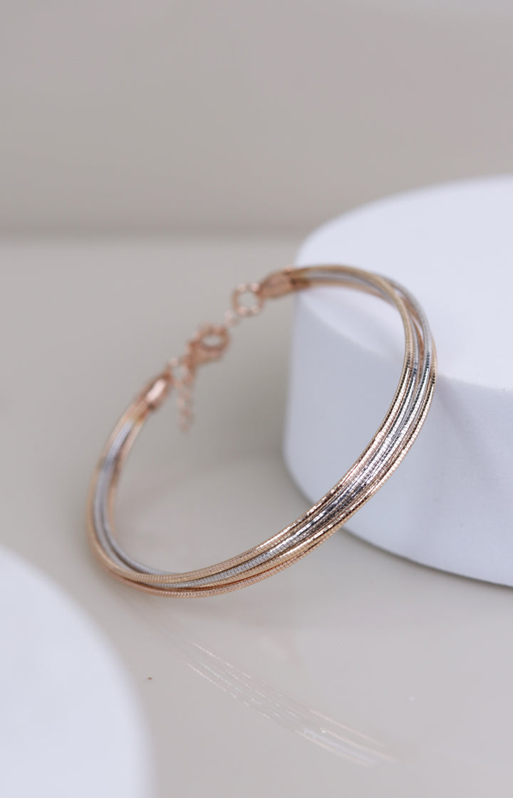Harmony Dual-Tone 5 Layered 925 Sterling Silver Bracelet