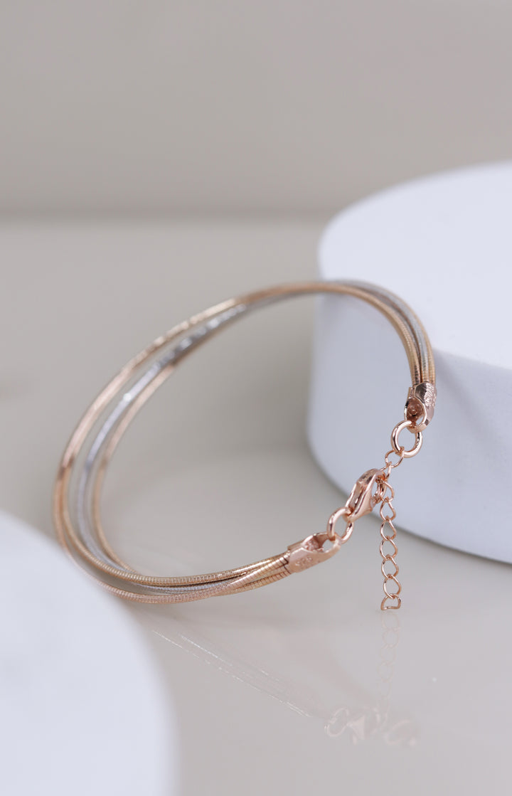 Harmony Dual-Tone 5 Layered 925 Sterling Silver Bracelet