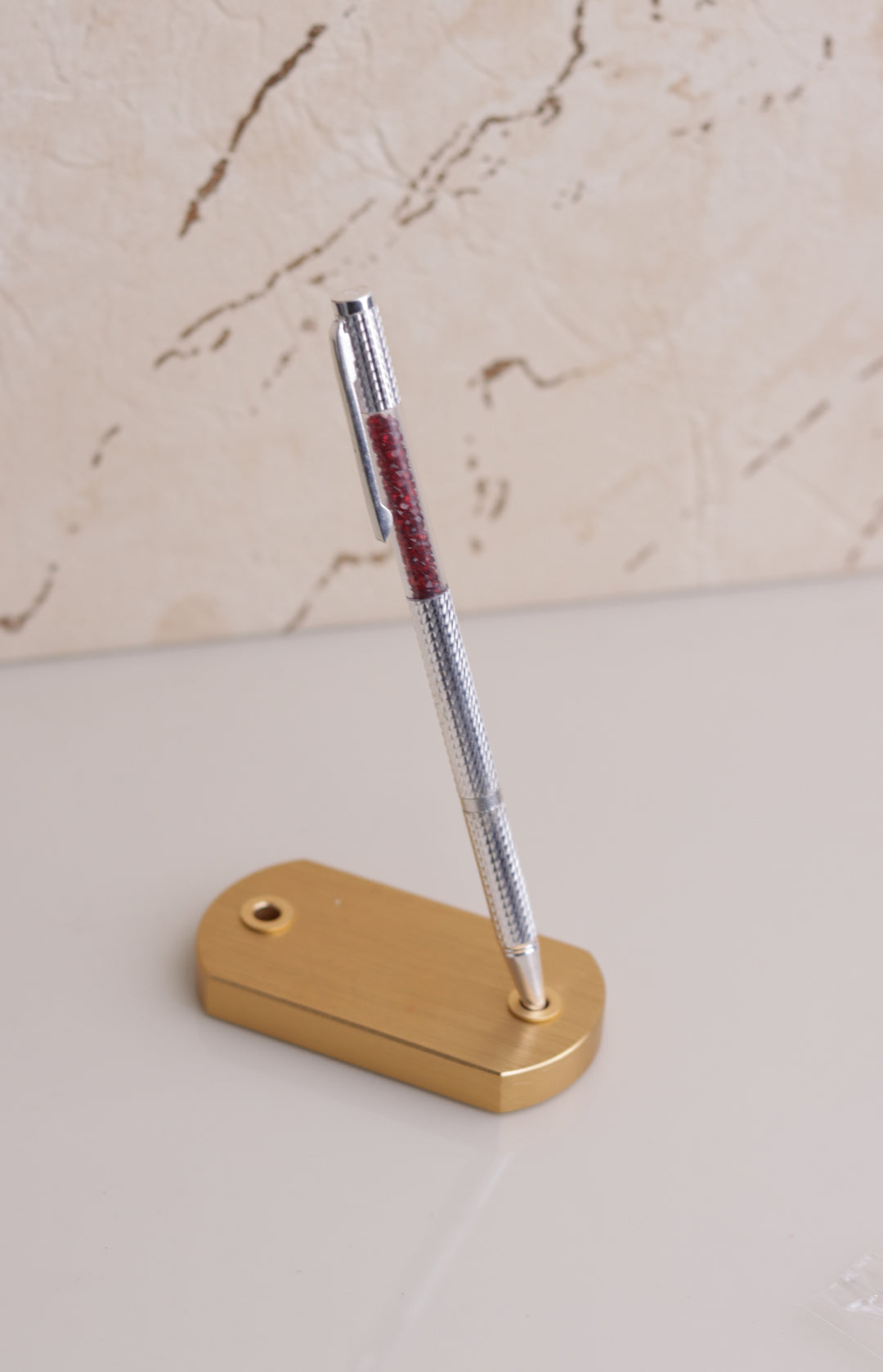 Red Crystal 925 Sterling Silver Pen