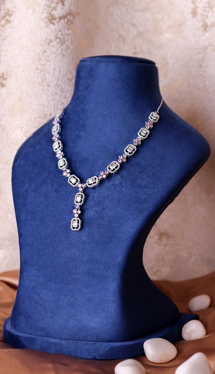 Ravishing 925 Sterling Silver Necklace with Earrings